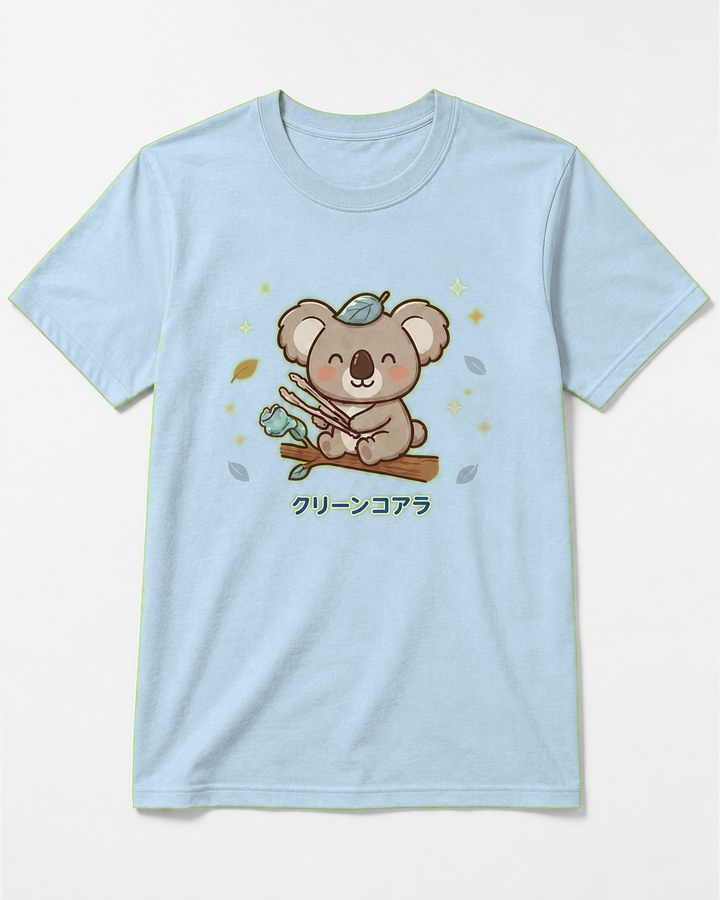 薄いブルーのTシャツ